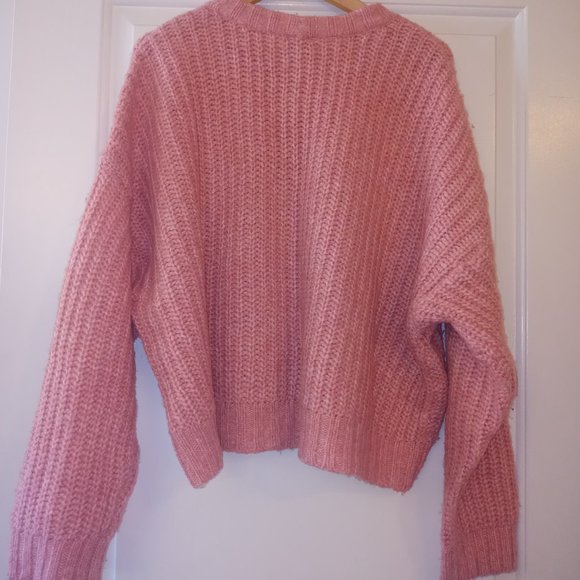 Cropped Pink American Eagle Sweater - Picture 2 of 3
